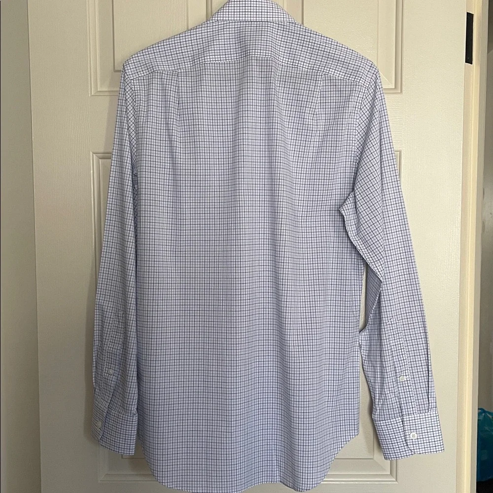 J. Crew Men's WhiteBlue Tat Slim Wrinkle Free Button Down Dress Shirt Size Small